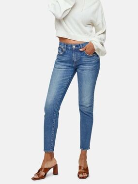 Moussy Blue Mid-Rise Cropped Slim Jeans